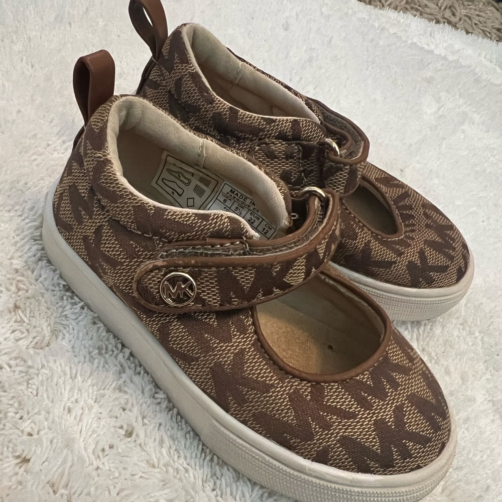 Michael Kors Monogram Brown Kids Mary Jane Sneaker
